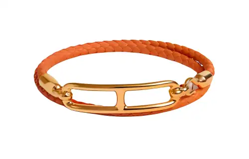 HERMES Roulis Bangles Unisex Orange