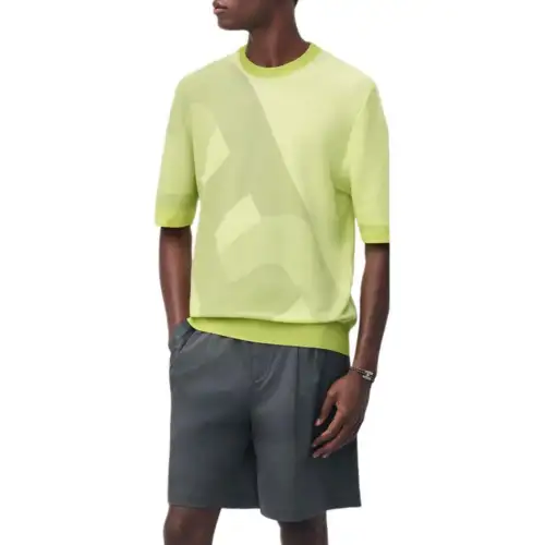 HERMES Knitwear Men's Lime Crew Neck Moderate Other