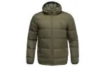 Li Ning Down Jackets Men's Dark Moss Green Hooded Moderate Other