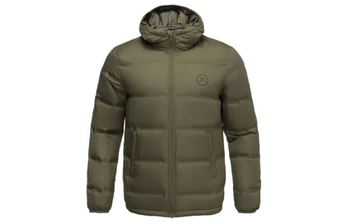 Li Ning Down Jackets Men's Dark Moss Green Hooded Moderate Other