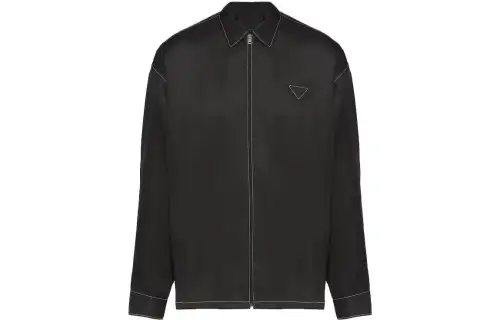 PRADA Jackets Men's Black Lapel Moderate Other