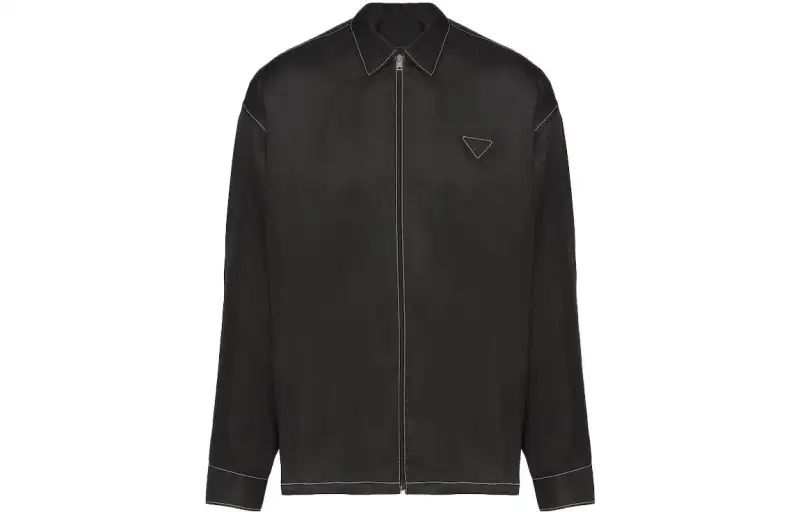 PRADA Jackets Men's Black Lapel Moderate Other