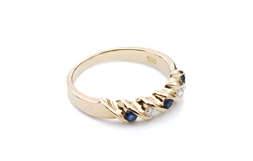 TIFFANY & CO. Pre-Owned 18kt Yellow Gold Diamond And Sapphire Ring