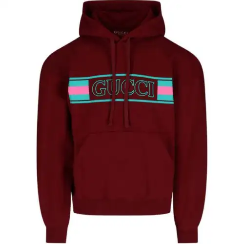 GUCCI Logo Printed Drawstring Hoodie