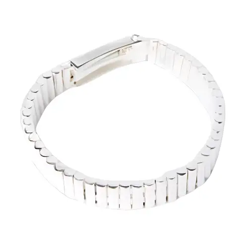 Bottega Veneta Brand Logo Sterling Silver Bracelets Men's White