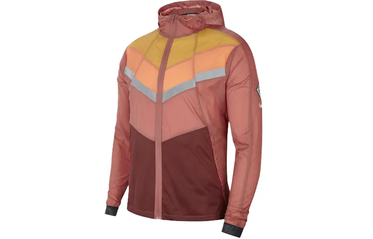 Nike Windbreaker Jackets Men's Clay Red Hooded Moderate