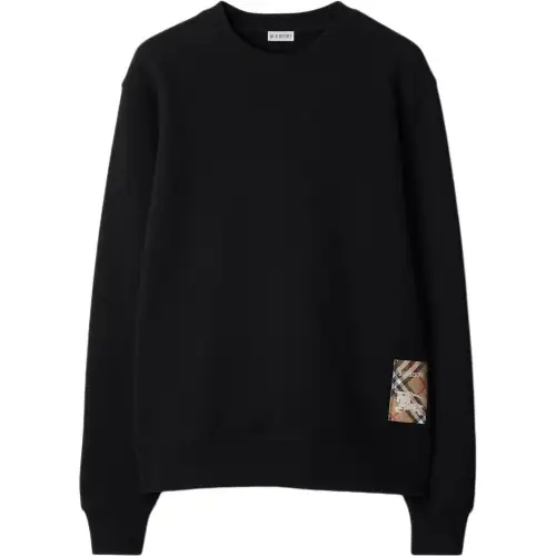 Burberry Check Patch Crewneck Sweatshirt