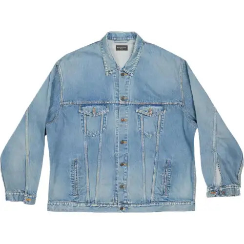 logo-print oversize denim jacket