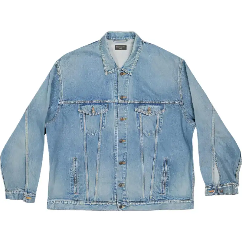 logo-print oversize denim jacket