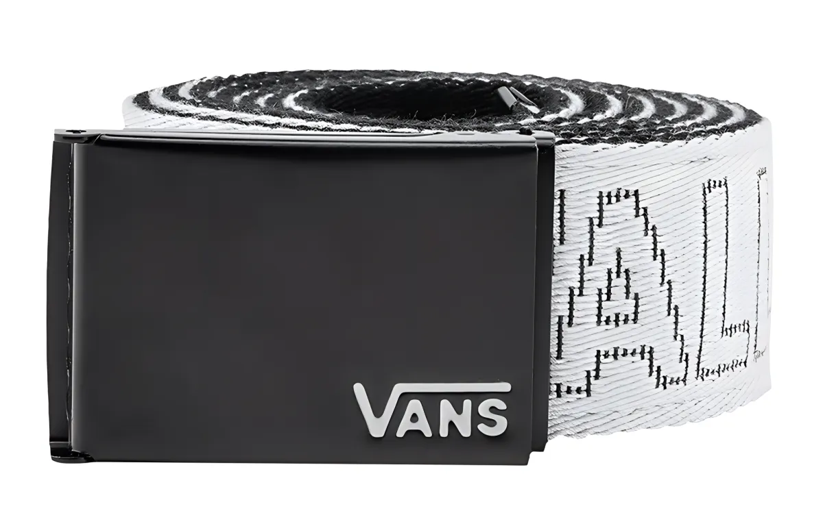 Vans Polyester Belts Unisex Black White 3.8cm