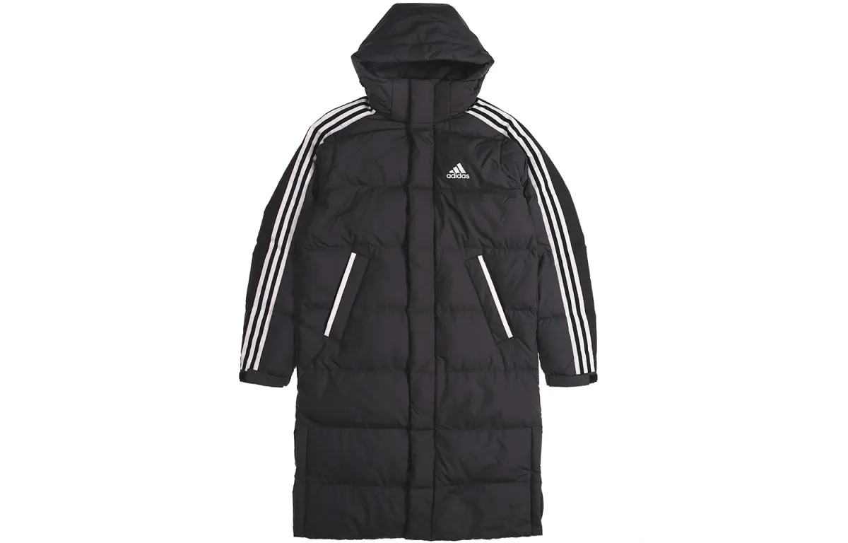 Adidas Down Jackets Unisex Black Hooded Moderate Straight Fit