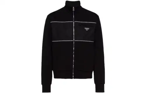 Prada Contrast Panel Zip-Up Jacket