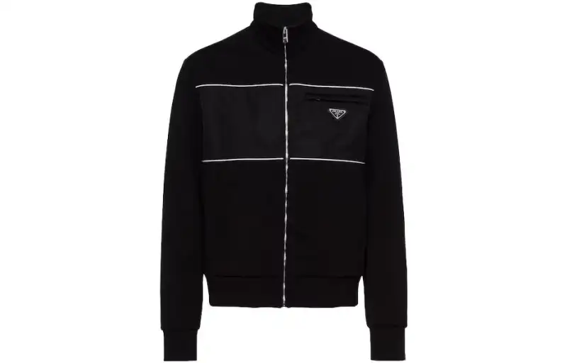 Prada Contrast Panel Zip-Up Jacket