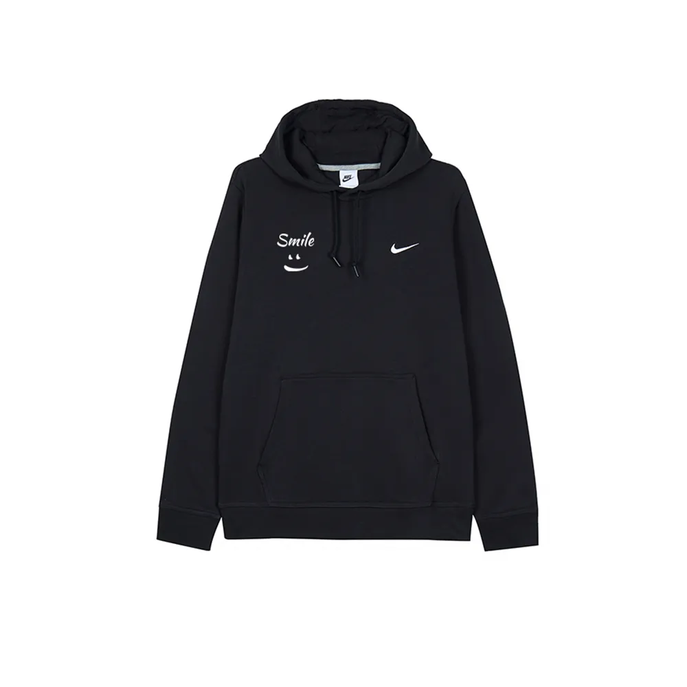 Nike Fleece Lined Cauliflower Amber Hooded Casual Comfortable Long Sleeved Sweatshirt Men's Black