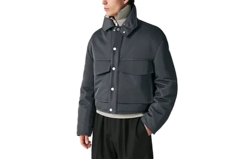 HERMES FW23 Jackets & Coats Men's Charcoal Black