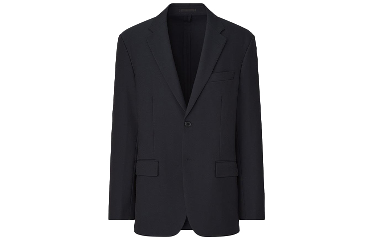 UNIQLO Business Suits Men's Black Suit Collar Moderate Straight Fit