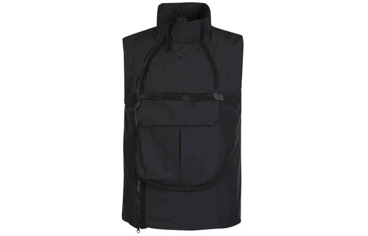 Nike SPORTSWEAR TECH PACK Vests Men's Black Stand Collar Thickened Workwear