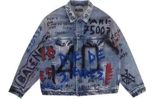 Balenciaga Painted Oversized Denim Jacket