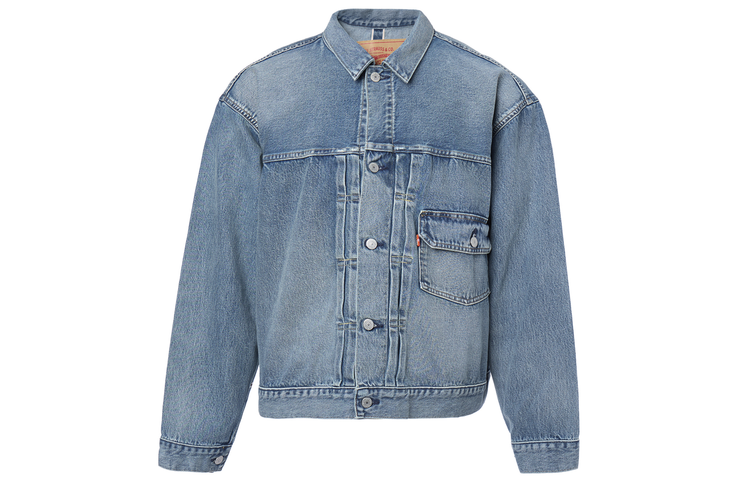 Levis X Beams Denim Jackets Men's Blue Lapel Moderate Straight Fit