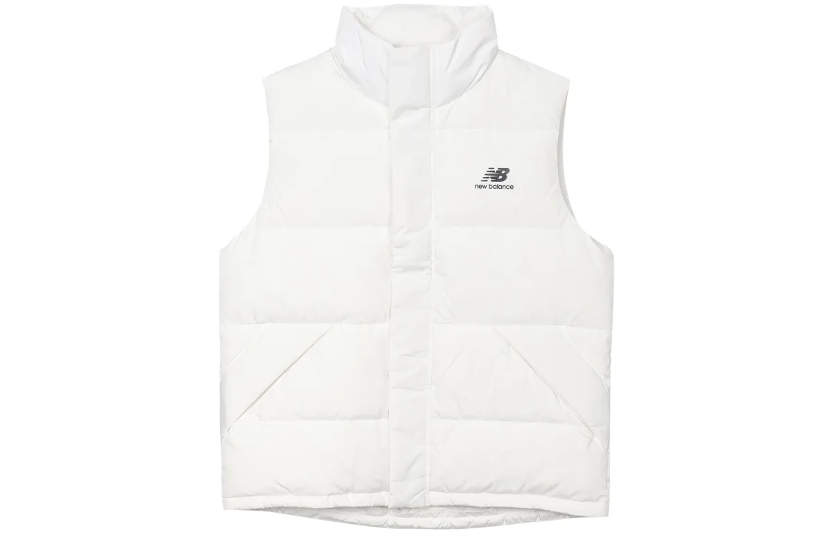 New Balance Vests Men's White Stand Collar Moderate Other