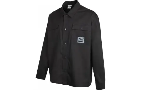 PUMA Leisure Jackets Men's Gray Lapel Moderate Straight Fit