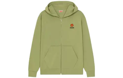 KENZO Jackets Men's Grass Green Crew Neck Moderate Other