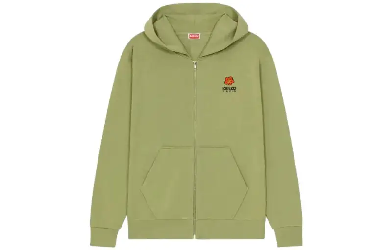 KENZO Jackets Men's Grass Green Crew Neck Moderate Other