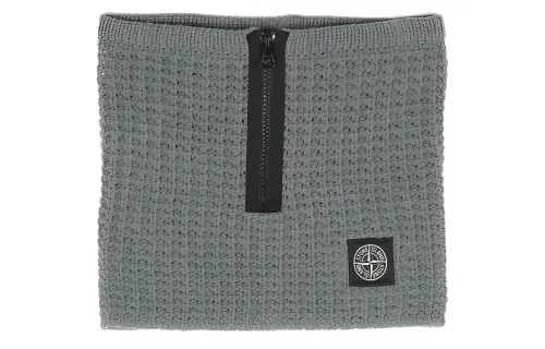 STONE ISLAND Compass-motif Half-zip Scarf