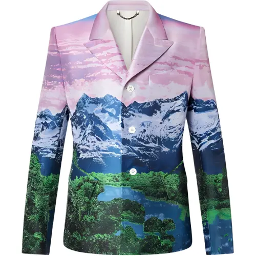 LOUIS VUITTON New Quarterly Products Of LV Business Suits Men's Multicolor Suit Collar Moderate