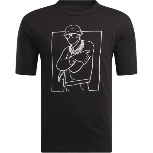 Reebok T Shirts Unisex Black Crew Neck