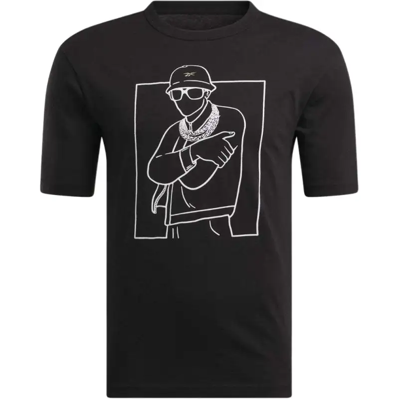 Reebok T Shirts Unisex Black Crew Neck
