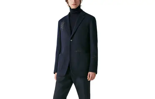 HERMES Business Suit Coat Men's Marine Blue