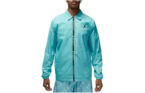 Jordan Jackets Men's Cyan Lapel Moderate Other