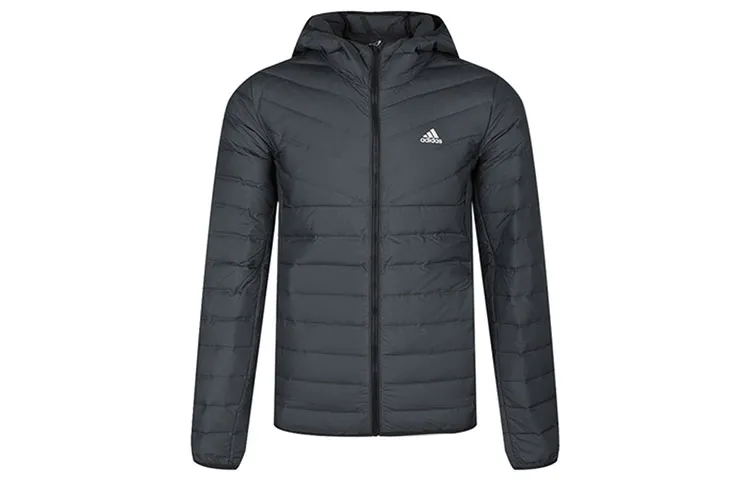 Adidas Down Jackets Men's Carbon Black Hooded Moderate Other