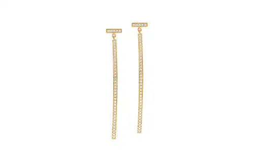 Tiffany & Co. Tiffany Tiffany T series diamond bar earrings 18k gold T-shaped earrings
