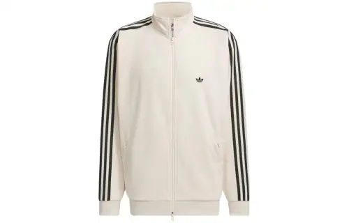 Adidas Originals Retro Sports Stand Collar Jackets Unisex Ecru