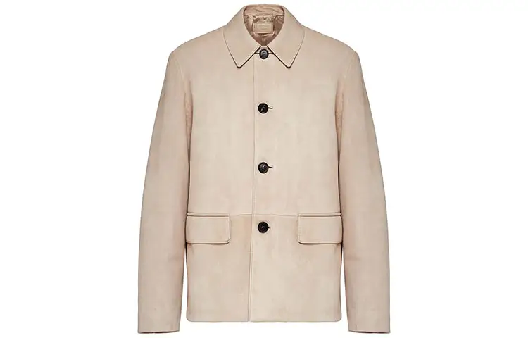 PRADA Business Suits Men's Khaki Suit Collar Moderate Business Suit