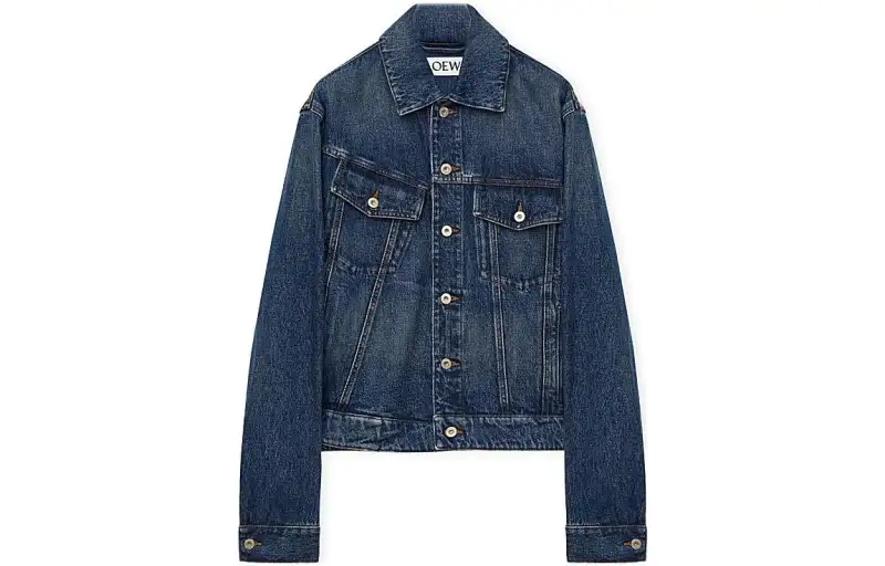 LOEWE Denim Jackets Men's Blue Moderate Straight Fit