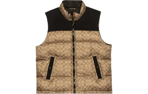 COACH Men Signature Down Vest Golden