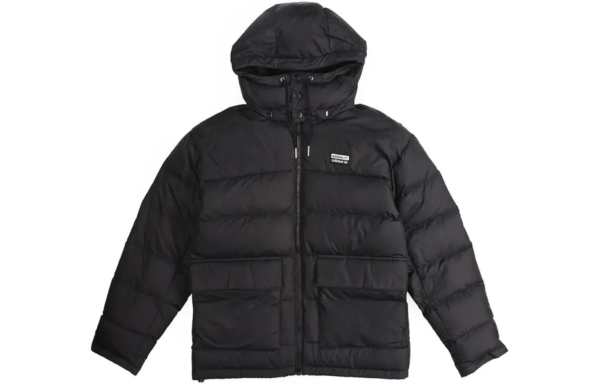 Adidas Originals Down Jackets Men's Detachable Hood Moderate Quilted Down Jacket