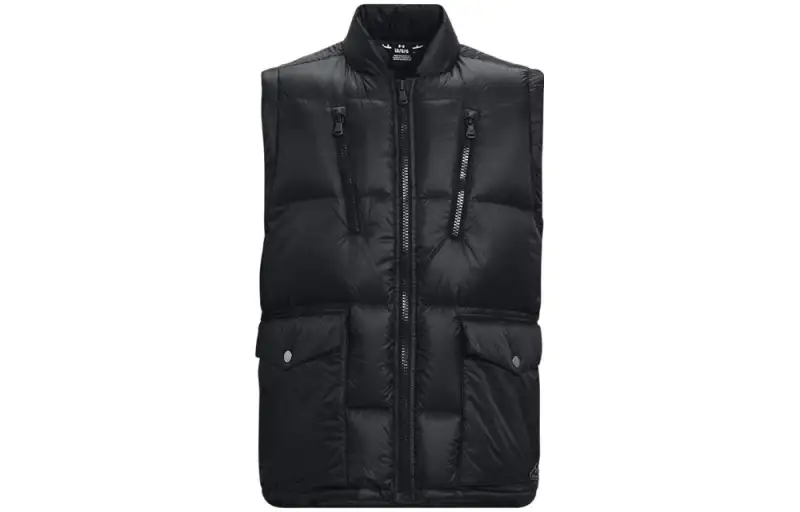 Under Armour Down Vests Men's Black Stand Collar Moderate