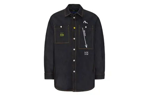 EVISU x Jean Michel Basquiat Coat Men's Denim Blue