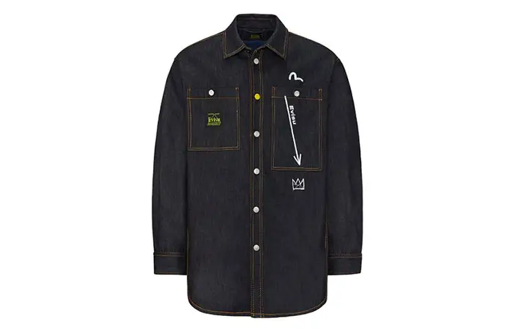 EVISU x Jean Michel Basquiat Coat Men's Denim Blue
