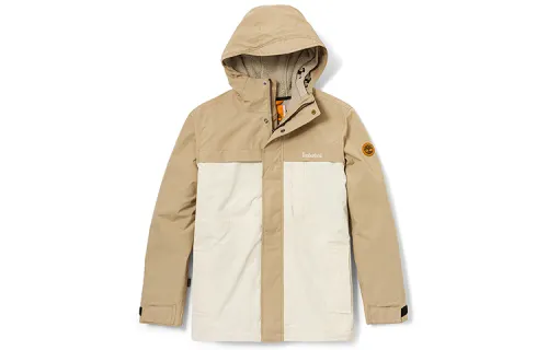 Timberland Outdoor Hiking Waterproof And Windproof To Keep Warm Windbreaker Jacket Men's Bean Paste/Smoke White