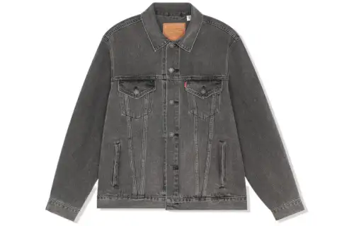 Levis Denim Jackets Men's Gray Lapel Moderate Straight Fit