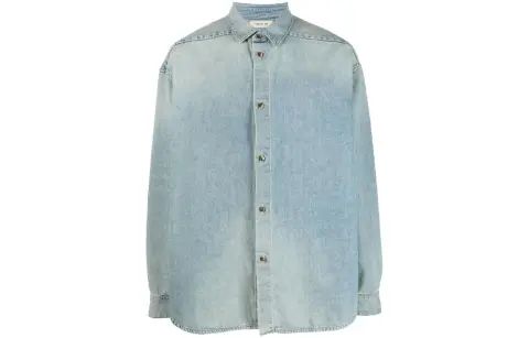 Fear Of God Denim Jackets Men's Blue Lapel Moderate Straight Fit