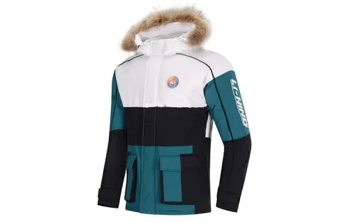 Li Ning Down Jackets Men's New Standard Black Ching Blue Hooded Moderate