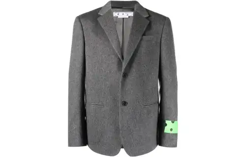 OFF-WHITE logo patch single-breasted blazer