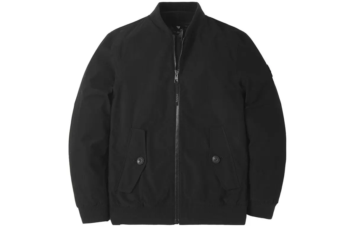 Timberland Jackets Men's Black Baseball Collar Moderate Straight Fit