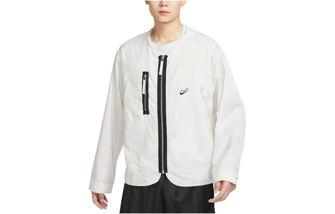 Nike Jackets Men's White V-neck Moderate Other